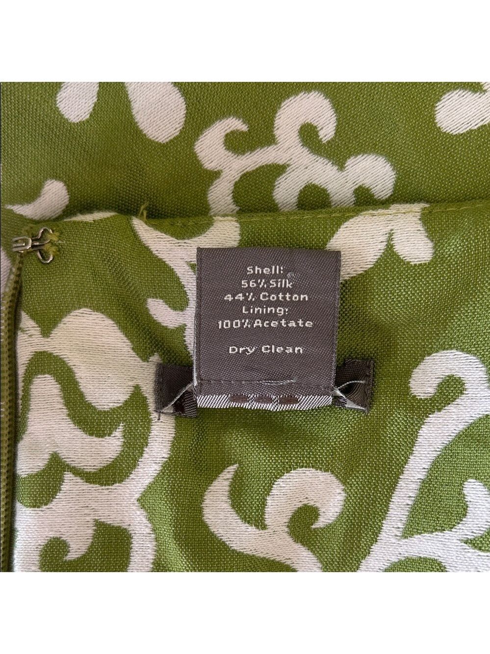 Ann Taylor Green and White Silk Floral Mini Dress size 8 - Picture 11 of 11